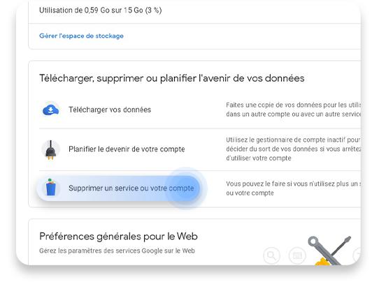 Supprimer compte Gmail 2