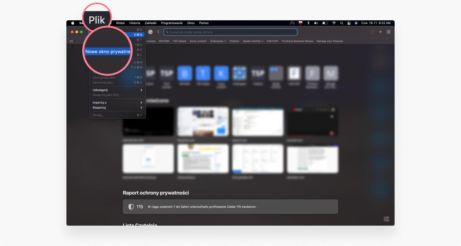Tryb incognito – Safari