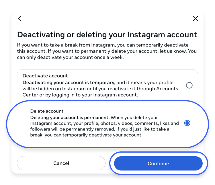 How to delete Instagram 10