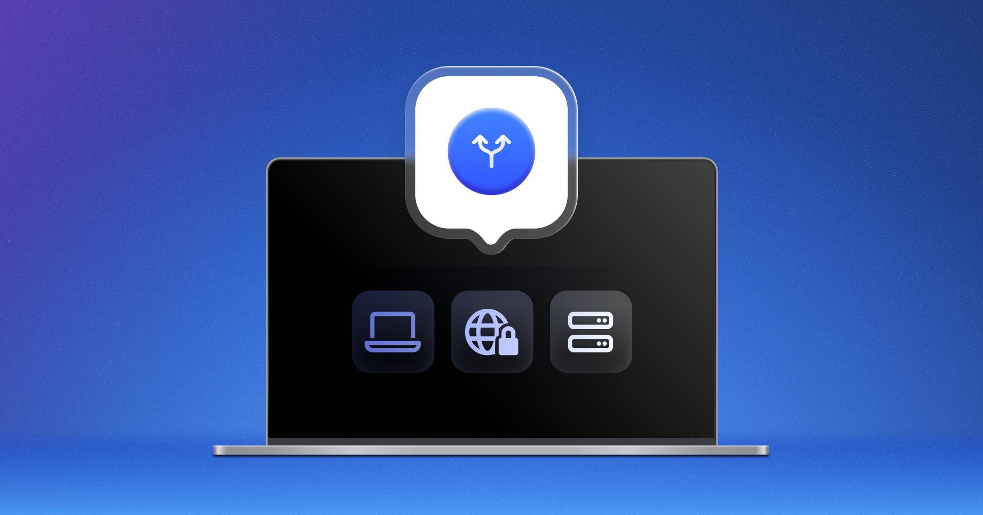 Internet connection through a VPN gateway.