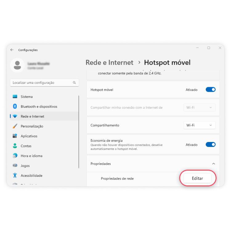compartilhar conexão VPN no Windows 11: passo nº4