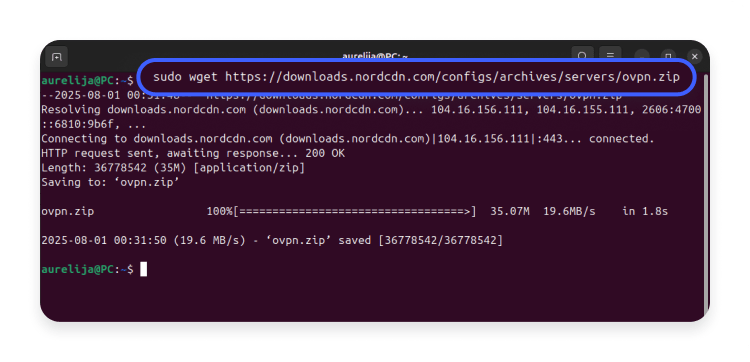 Linux VPN setup step 4