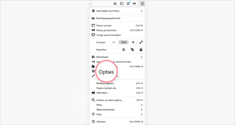 Cookies verwijderen in Firefox stap 1