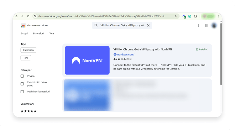 Browser extension NordVPN