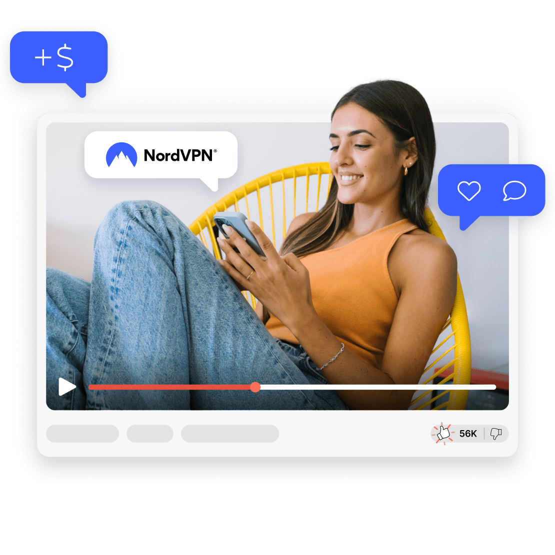 A NordVPN influencer is promoting NordVPN in a YouTube video.