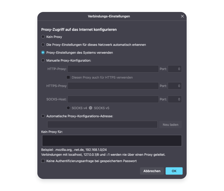 Proxyserveradresse finden Firefox Schritt 3