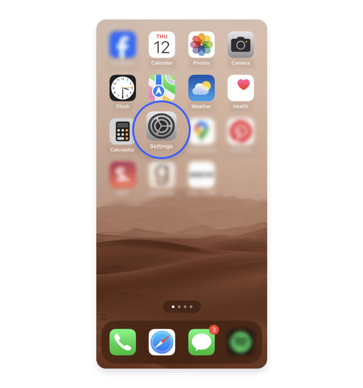 iPhone settings app