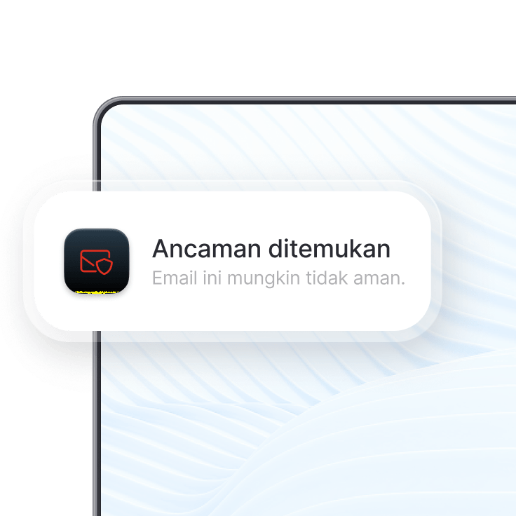 Peringatan email tidak aman yang ditampilkan fitur perlindungan email NordVPN.