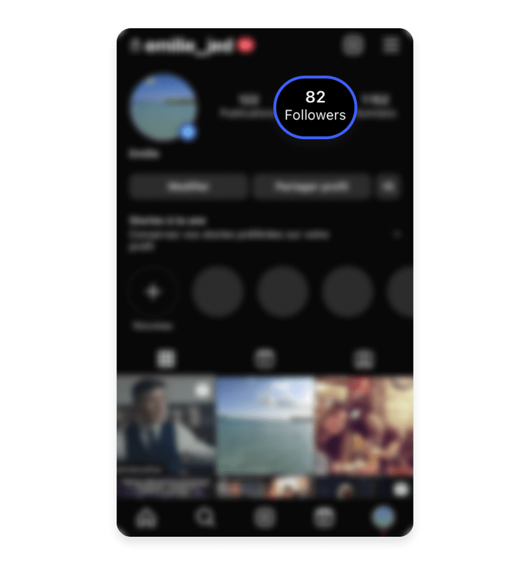 Nombre de followers sur Instagram