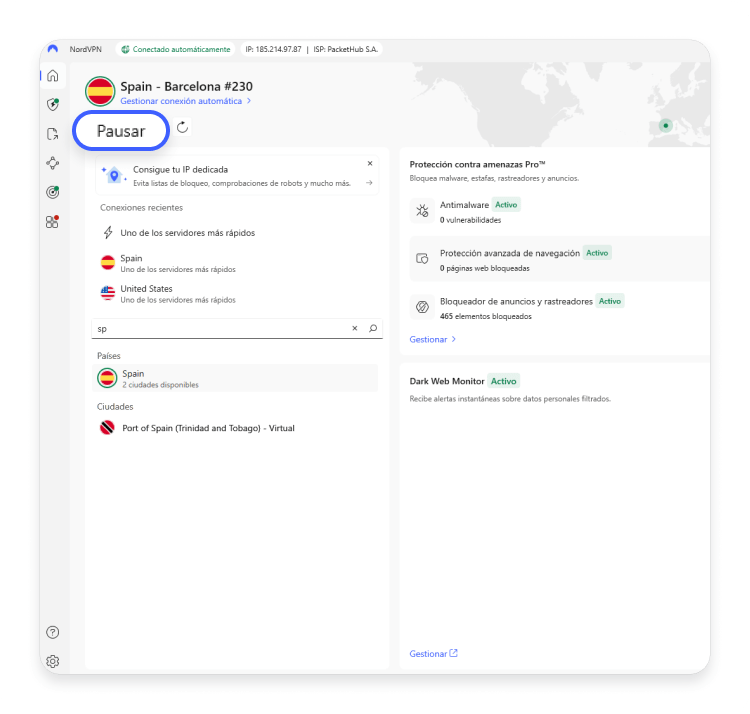Cómo se configura una IP española desde otro país de forma sencilla gracias a una VPN.