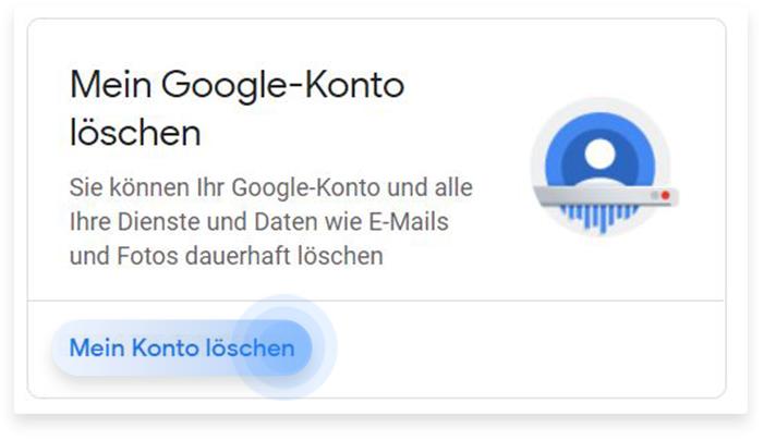 Das Google Konto löschen am PC Schritt 4