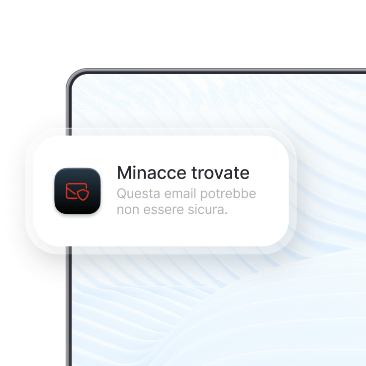 Un avviso di email non sicura mostrato dalla funzionalità di protezione email di NordVPN.