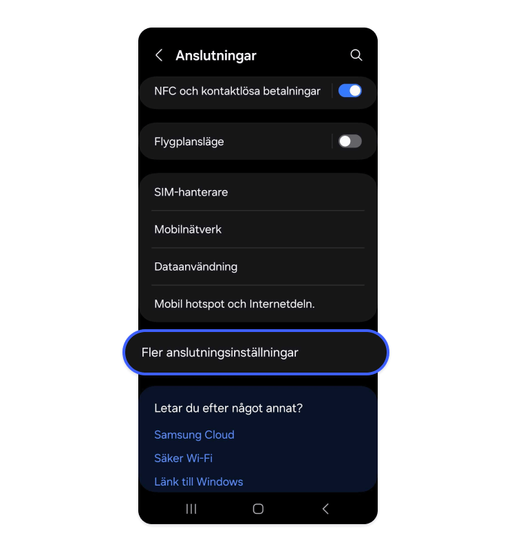 Välj Fler anslutningsinställningar