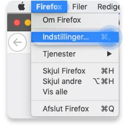 slet browserhistorik firefox: trin 1