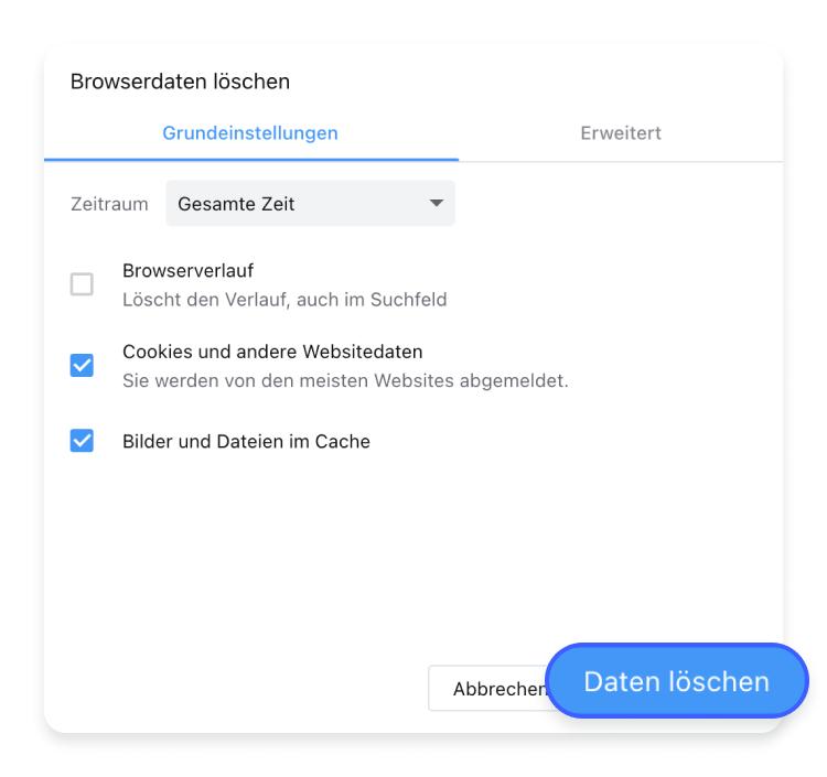 Cache leeren in Opera Schritt 2
