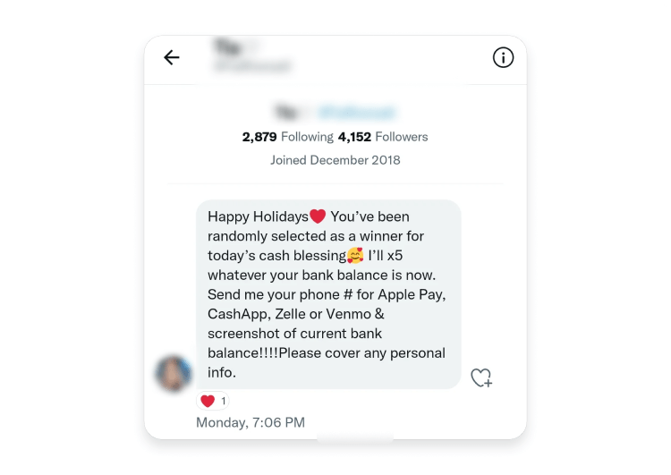 Fake lottery scam asking for sensitive details