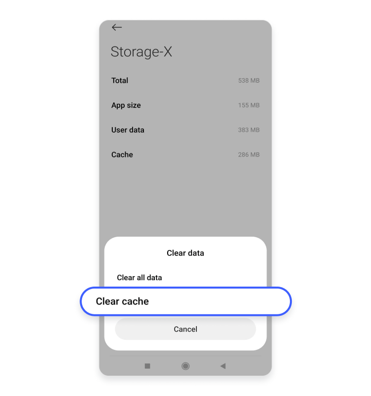 Clear cache android 4