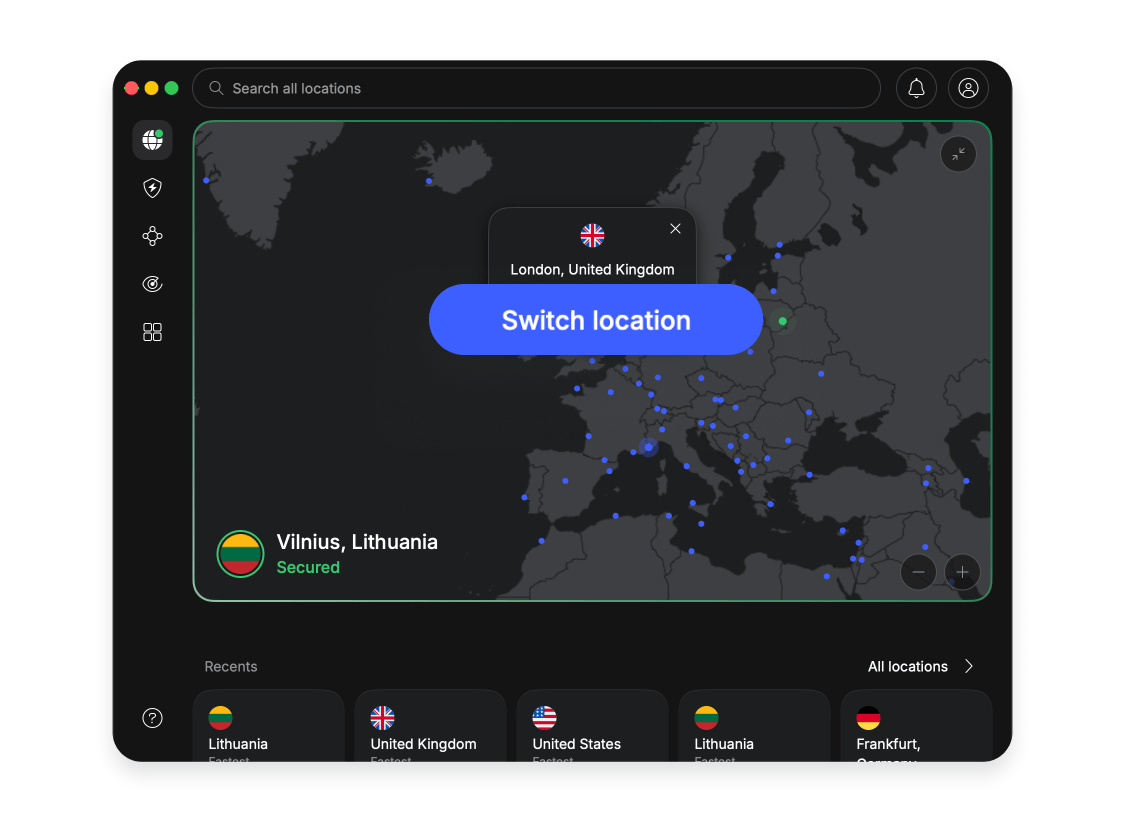 Change VPN location macOS 5