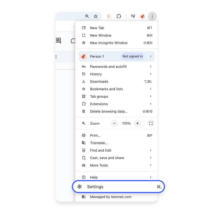 Chrome on desktop step 1