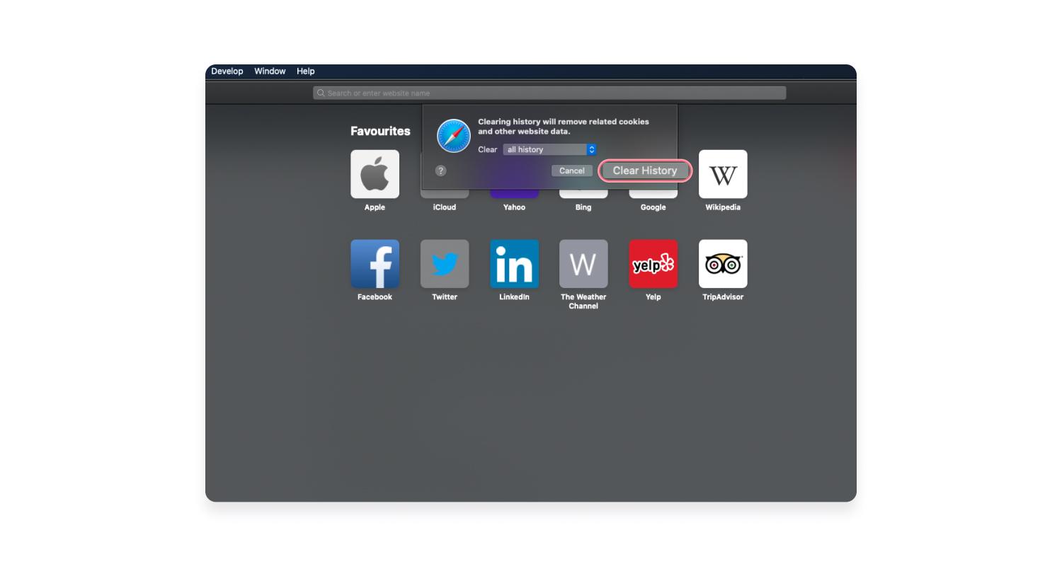 How to delete history and cache on Safari