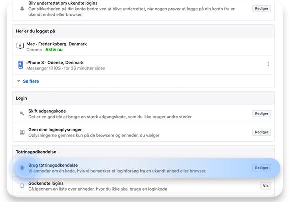 Forhindrer Facebook-hacks: trin 2