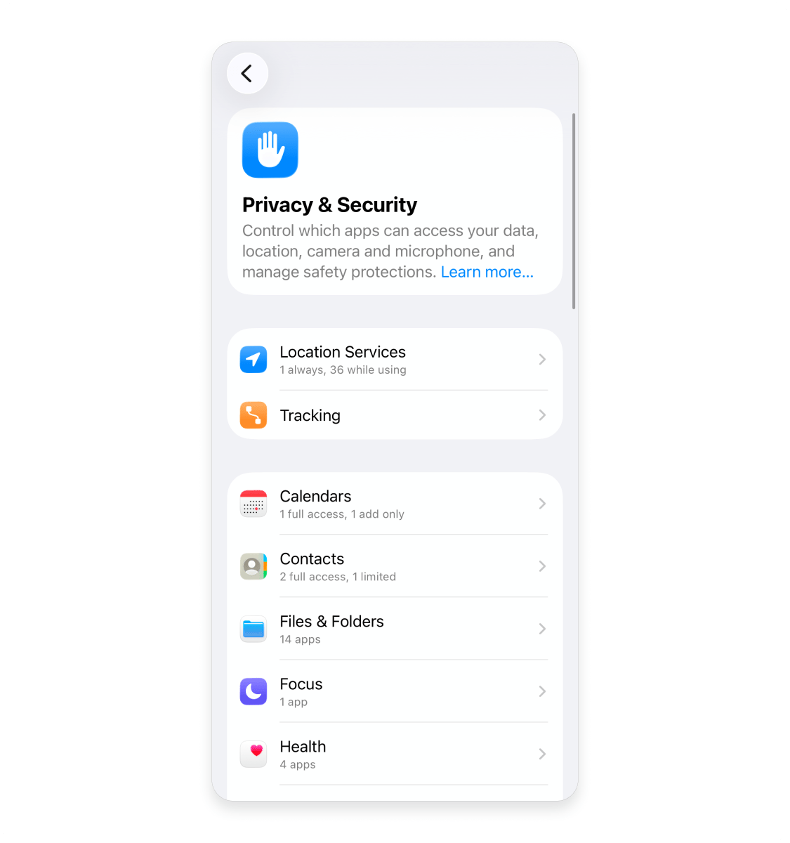 How to secure your iPhone by managing app permissions: Step 2.