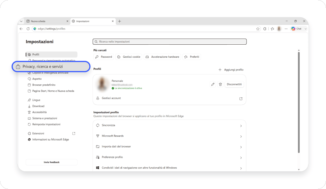 Disattivare una VPN su Microsoft Edge