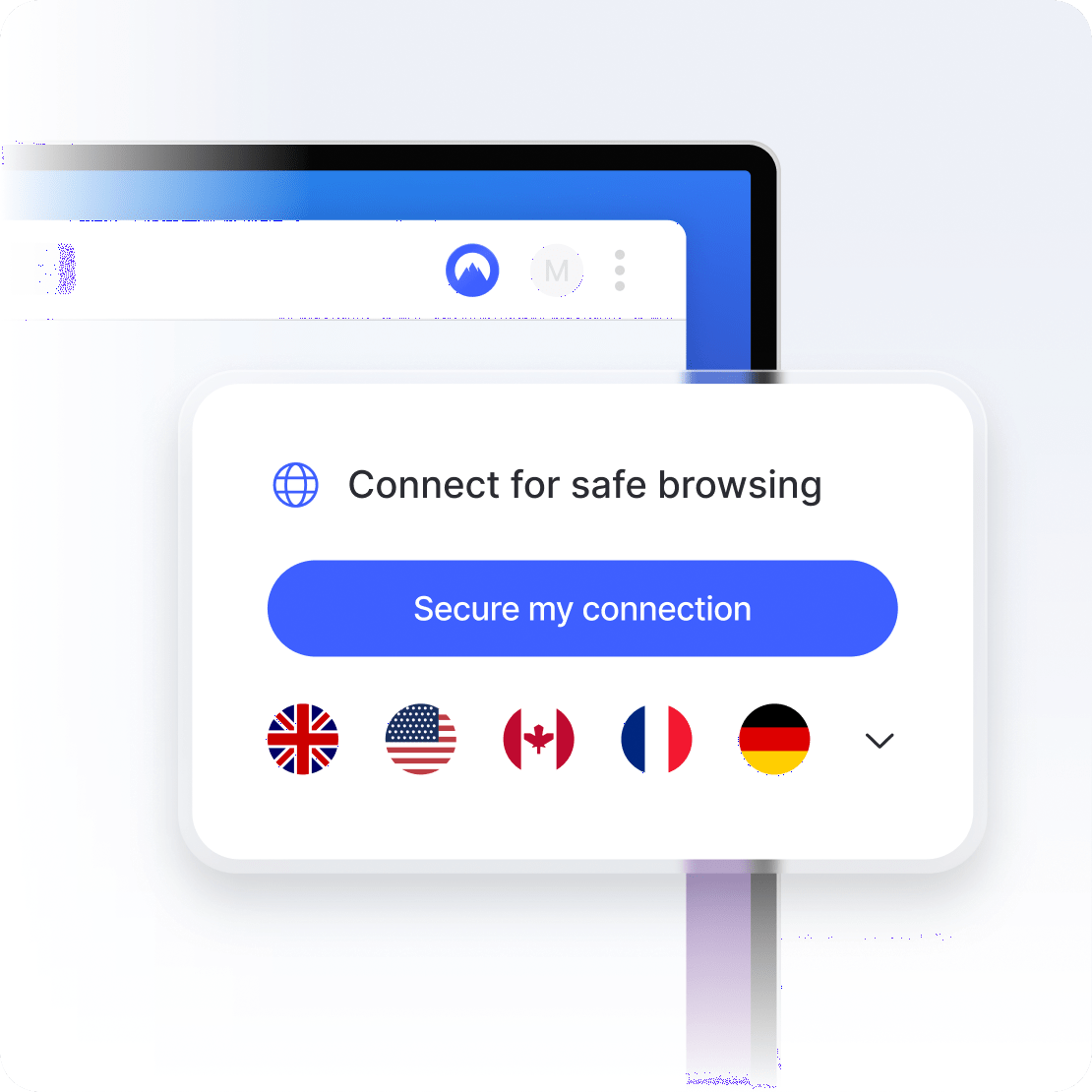 NordVPN browser extension interface.