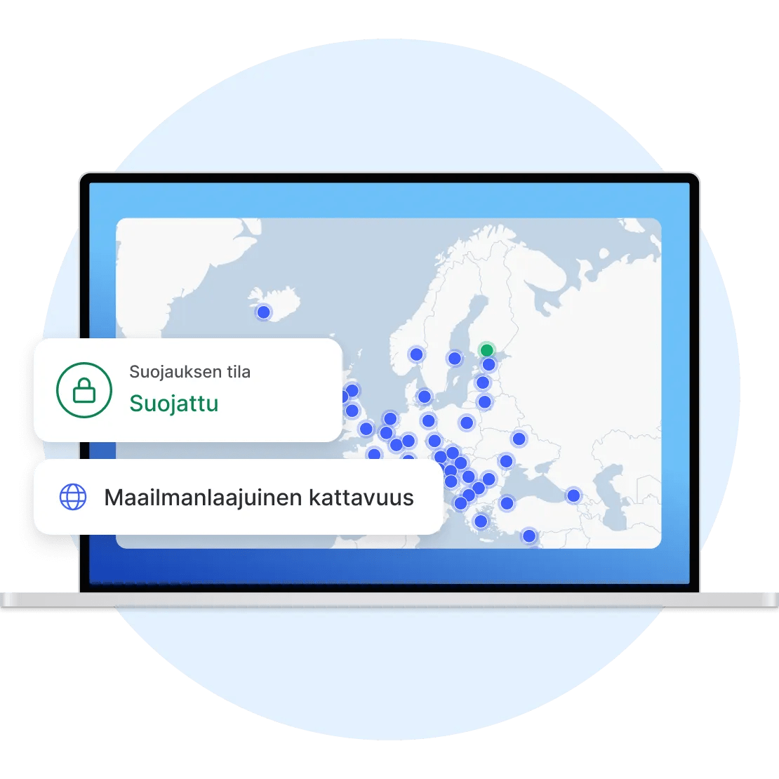 Kannettava tietokone on yhdistetty VPN:ään