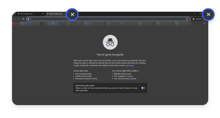 Chrome incognito off Windows