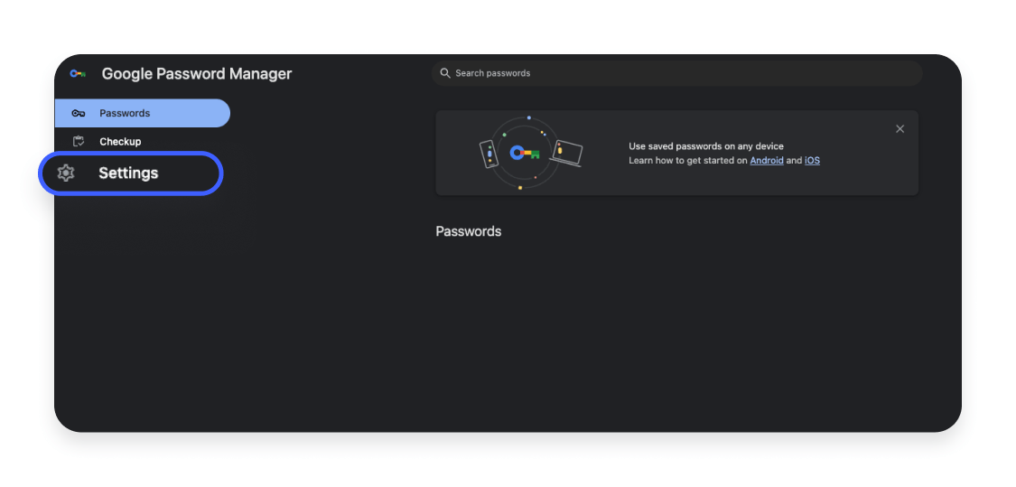 Turning off Autofill in Chrome Passwords Step 2