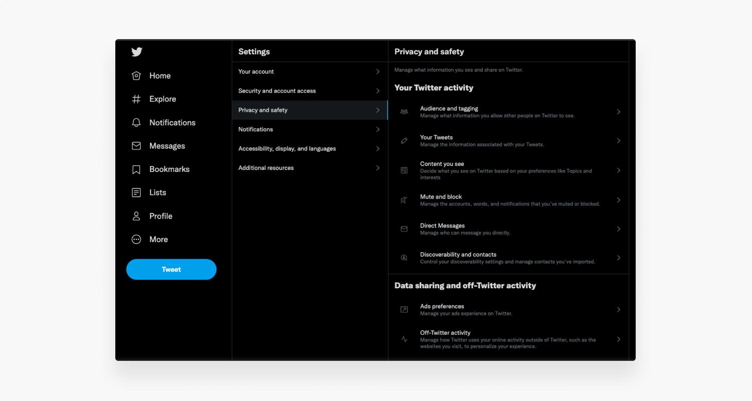Twitter privacy