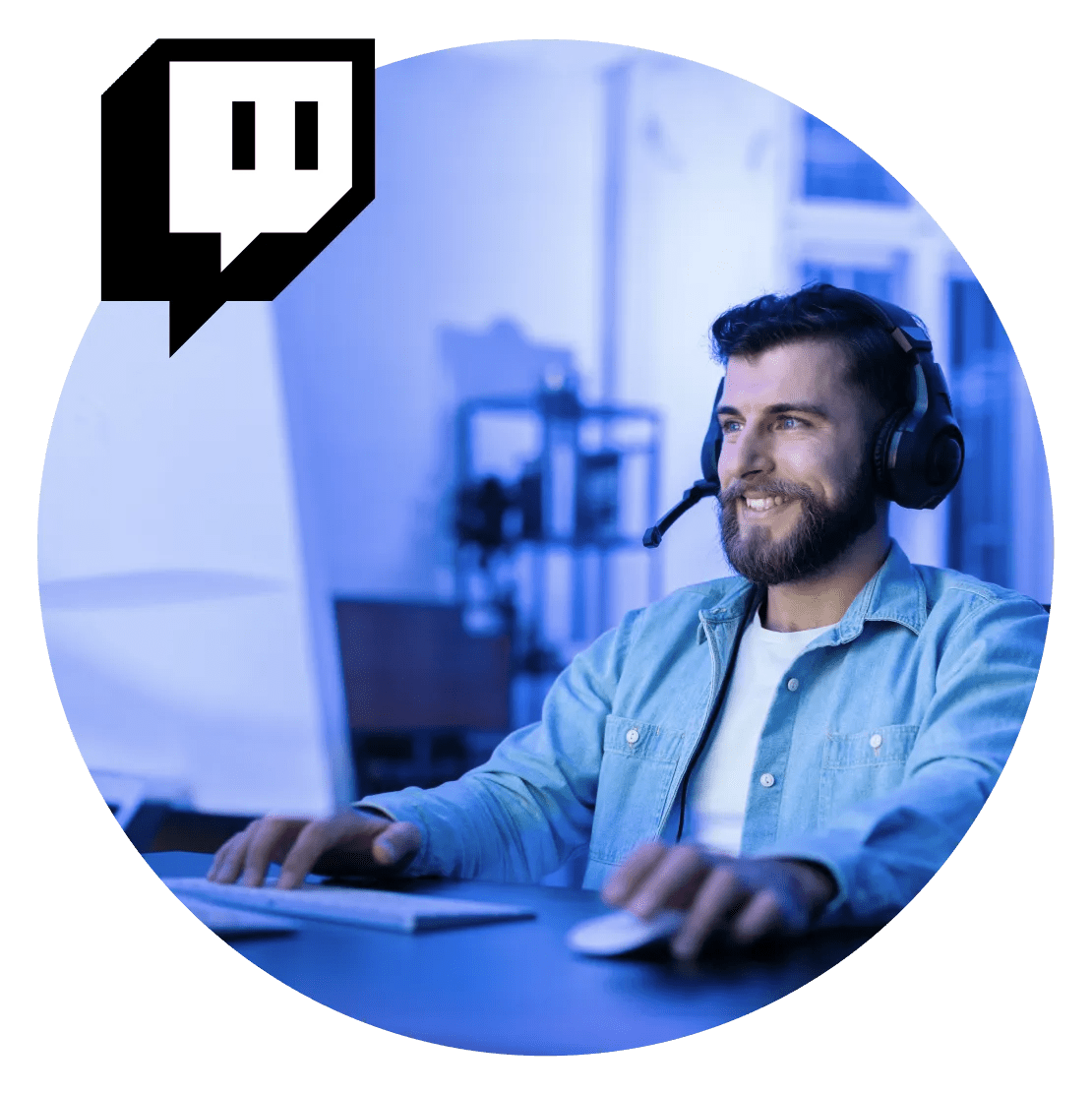 A woman using a VPN for gaming on Twitch.