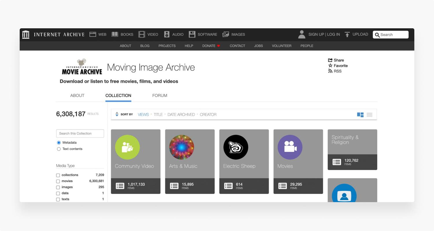 Internet Archives Video Section