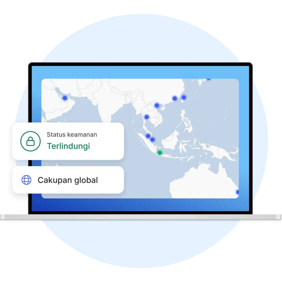 Laptop terhubung ke VPN
