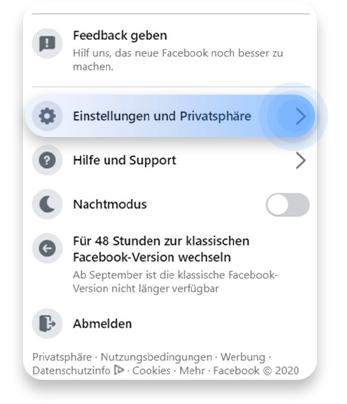 Facebook löschen: Schritt 5