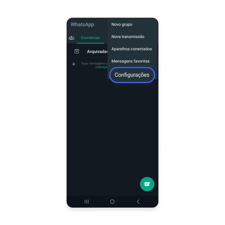 configurar 2FA: passo nº2 - clique configurações