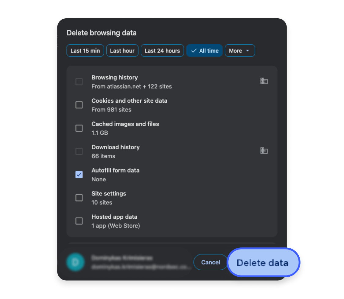 Clearing Autofill data on Chrome Step (desktop) 6