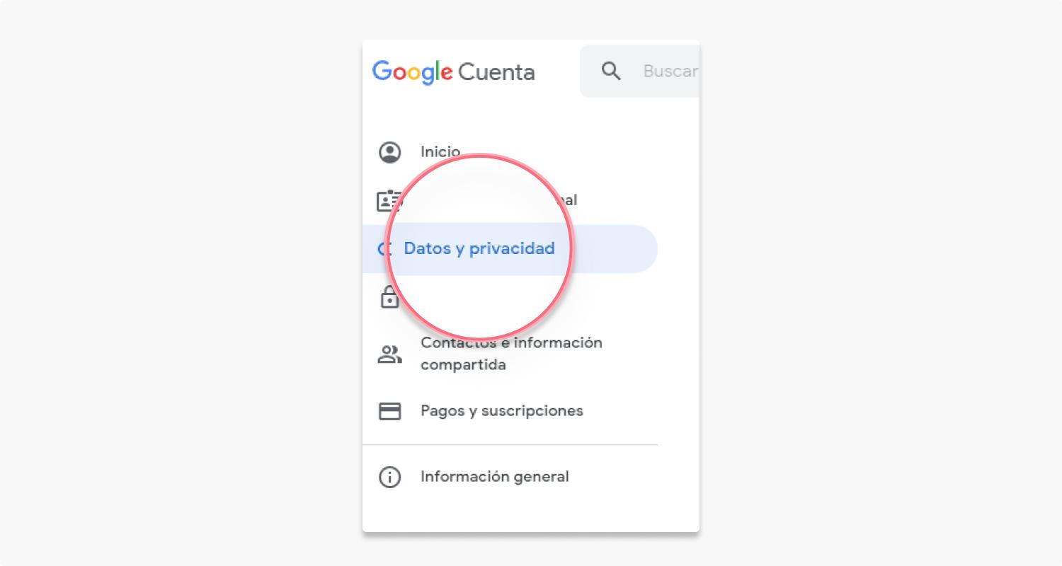 eliminar una cuenta de google: paso 1