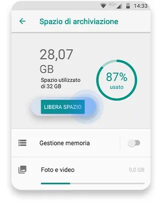 Cancellare la cache del dispositivo passo 2