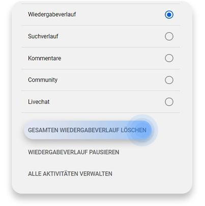Vom Browser aus den YouTube-Wiedergabeverlauf löschen: Schritt 2