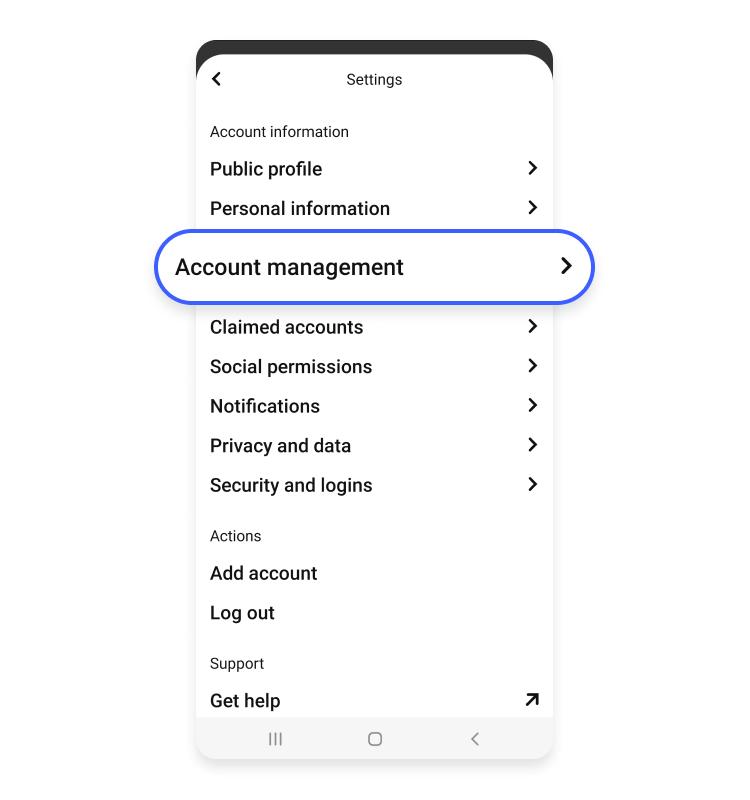 delete pinterest android account management