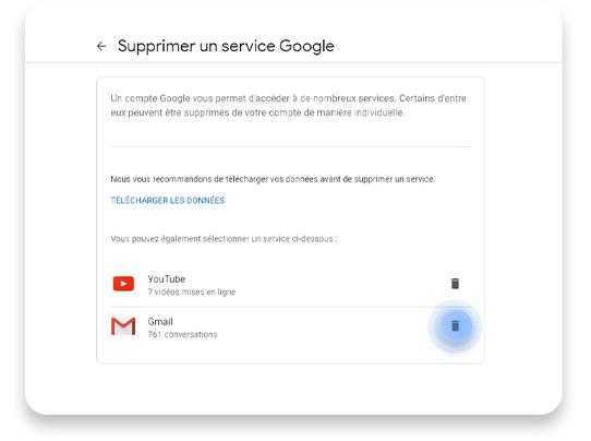 Supprimer compte Gmail 4