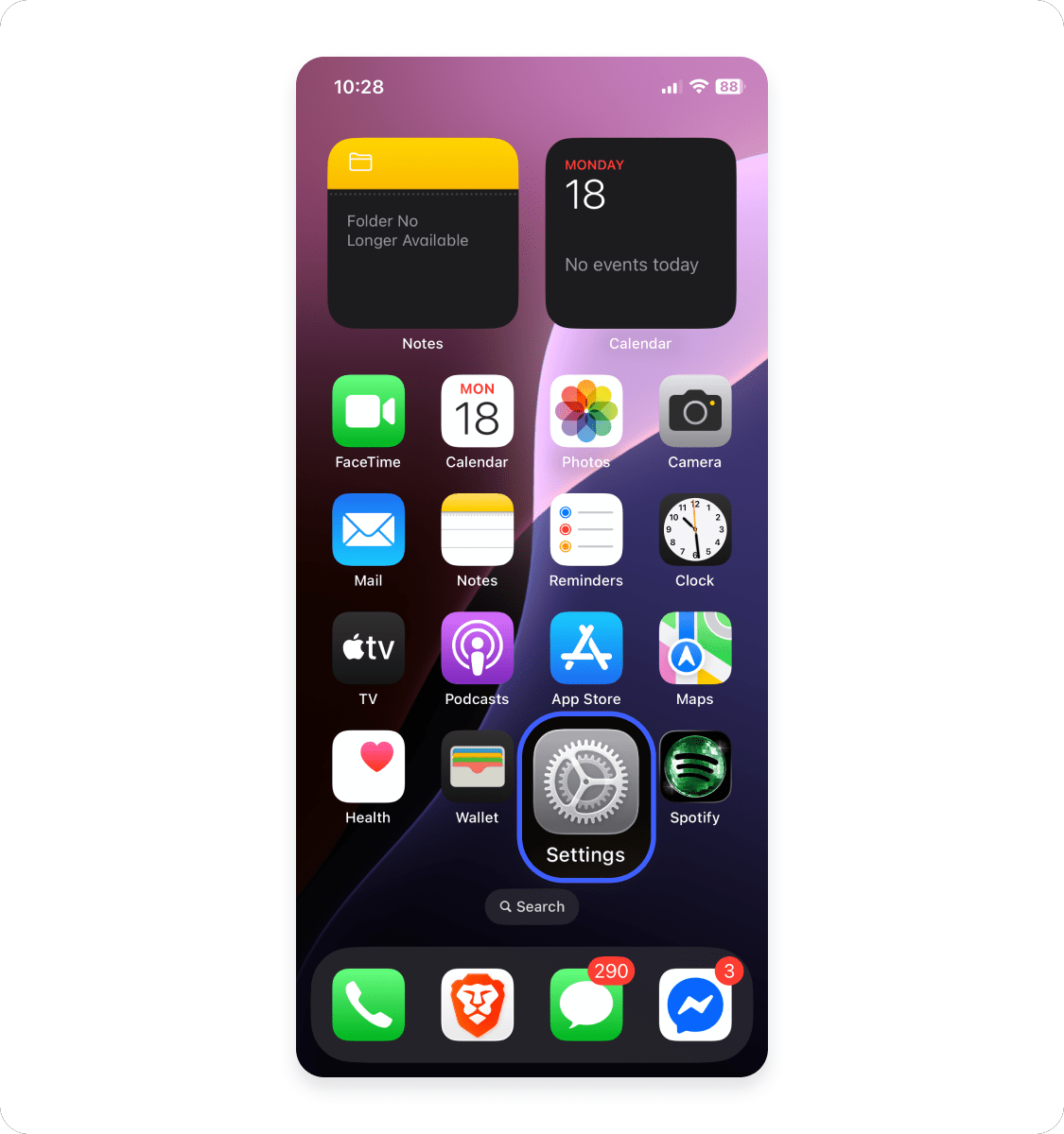 How to manage App Tracking Transparency settings on an iPhone: Step 1