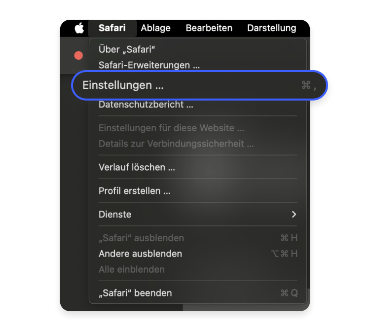 Proxyserveradresse finden Safari Schritt 1