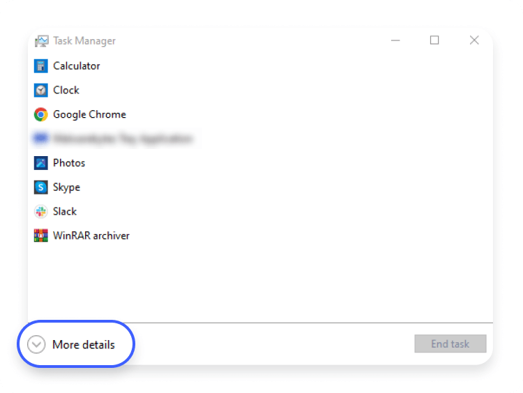 checking if winrar is virus: step 1 - open task manager
