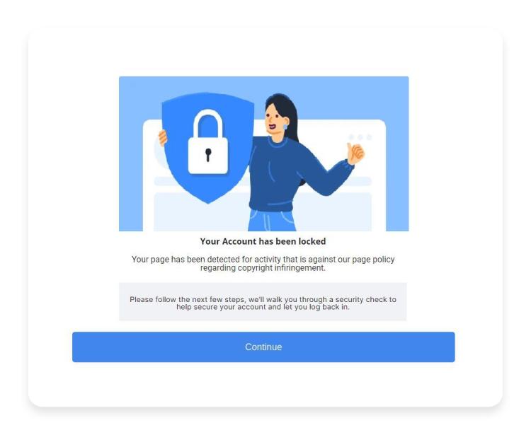 fake facebook locked account scam