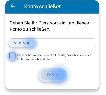 Linkedin profil löschen mobil: schritt 4