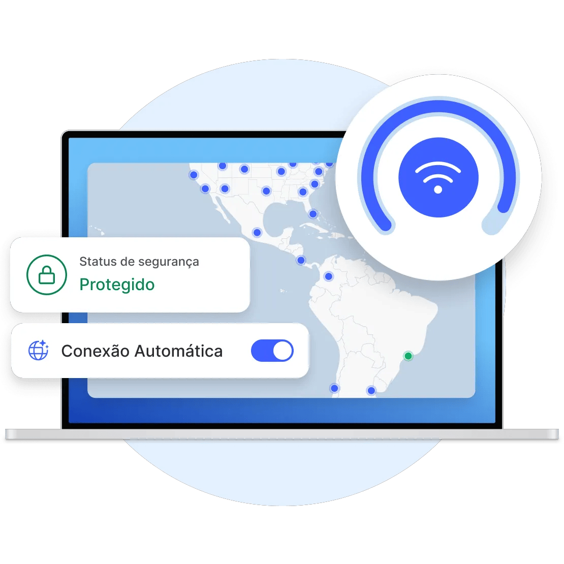 O app NordVPN no computador.