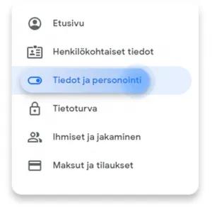google tilin poistaminen: vaihe 1